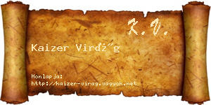 Kaizer Virág névjegykártya